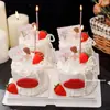 Celebridade da Internet Decoração de Bolo Dia da Mulher 38ª Figura de Borracha Macia Laço de Pérola Topper para Decoração de Confeitaria