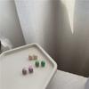 Aretes de Aguja de Plata s925 Franceses Vintage Simples Pequeños y Exquisitos con Patrón de Aroma Aretes Pequeños Versátiles en forma de C para Mujer