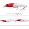 Señuelo Minnow de Hundimiento Lento 9cm/6.8g Anzuelo Triple con Pluma Señuelo Biónico 10 Colores Plástico Señuelo Duro Venta al por Mayor Transfronterizo