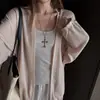 Camisa protectora del sol tipo coreano, simple y versátil, para aire acondicionado para mujer, nueva de primavera-verano, color liso, holgada y casual, chaqueta de manga larga