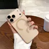 Adequado para Capa de Celular Magnética para iPhone 16 com Acabamento Fosco Tipo Pele, PC Ice Fog, Furos Finos para Apple 15, com Película para Lente, Anti-Queda para iPhone 13