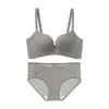 Nuevo Conjunto de Lencería Sin Costuras para Mujer, Push-up para Busto Pequeño, Hace que el Busto Parezca Más Grande, Suave, Recoge la Grasa Lateral, Cómodo, Anti-Caída, Conjunto de Sujetador sin Aros