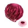Sombrero Redondo Grande de Doble Capa Sade para Mujer Sombrero de Salón de Belleza Gorro de Dormir Elástico Gorro de Ducha TJM-454