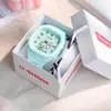 E-Commerce Ins Reloj Lindo de Silicona Moderno Luminoso Deportivo Estudiante Correa Cuadrada Reloj de Alto Valor