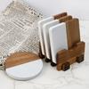 Posavasos Mármol Cuadrado y Redondo Empalmado Madera de Acacia Posavasos Vajilla de Mesa de Café Manteles Individuales Posavasos Aislantes Fábrica de Madera Venta al por Mayor