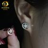 Cabelo de diamante prata S925 moissanita lua estrelas Europa e Estados Unidos novo mais vendido brincos adequados para homens e mulheres moda para o dia a dia