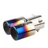 Escape Automotivo Universal Uma Saída Duas Saídas Azul Queimado Colorido Preto Modificado Tubo de Escape Duplo Silenciador
