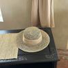 Sombrero de Paja de Ala Plana Estilo Japonés Literario Pastoral para Mujer Moda de Verano Corte Coreano Sombrero de Paja Parasol para Vacaciones en la Playa
