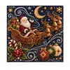 Pintura com diamantes temática de Natal com designs de alienígenas, uma atividade de artesanato DIY para decoração de casa, perfeita para decorações e enfeites de Natal, apresentando um efeito de pintura com diamantes 3D