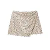 Para Ropa Europea y Americana Femenina Transfronteriza Aliexpress Venta Caliente Moda de Verano Versátil Multicolor con Cuentas Falda Mini de Doble Botonadura