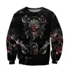Primavera y Otoño Nueva Moda Impresión Digital de Tatuaje 3D Sudadera de Cuello Redondo para Hombre Top Deportivo Casual Personalización de Procesamiento