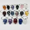 Cristal natural 1 pulgada llavero calavera colgante adornos accesorios de Halloween regalo divertido decoración oscuro