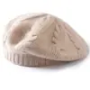Boina Nueva 100% Cachemira Pura Suave Tejido Grueso Otoño/Invierno Cálida Anti-Frío Para Mujer Simple Versátil Gorro de Punto