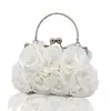 Bolsa de tela con flores de seda y satén para comercio exterior cosida a mano 14 rosas bolso de noche bolso de satén para vestido bolso de novia para mujer