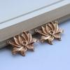 Pieza de conexión con colgante de loto bañado en oro y cobre fundido, material de bricolaje, joyería hanfu de estilo antiguo, borla, horquilla, accesorios