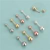 Pendientes de Plata de Ley S925 Chapada con Doble Perla Pendientes DIY Pulsera Hecha a Mano Collar Tensor Accesorios Bolsa de Materiales para Accesorios