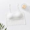 Estilo francês Sexy Renda Pequena Sling Bonita Costas Envolvendo o peito uma peça respirável Push-up confortável No-rimmed Sutiã Underwear para as mulheres