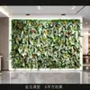 Decoración de pared de fondo anti-decoloración planta artificial pared pared de plantas verdes balcón flores falsas césped de plástico escaparate tienda decoración