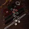 Collar y pulsera de perlas de imitación con flor de diamante francés, cadena de clavícula de nicho de moda, joyería de alta gama que combina con todo.