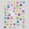 Nuevos en Stock Venta al por Mayor Pegatinas para Uñas Serie 3D en Relieve Ins Lindos Dibujos Animados Adhesivas Calcomanías para Uñas Graffiti