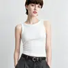 Sujetador de Mujer Estilo Chaleco Negro, Camiseta Interior Básica de Verano Todo en Uno, Top Exterior sin Mangas
