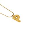 Collar con Colgante de Acero Inoxidable 26 Letras Patrón de Lava Europeo y Americano Transfronterizo Diseño Plisado en Relieve Joyería 18K para Hombres y Mujeres