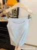 Estilo Pura Pasión Primavera y Verano Chica Picante Sexy Top sin Hombros con Pedrería, Copas Integradas, Corte Frontal, Adecuado para Usar en Capas o Solo