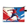Cartera para monedas grande de temática de fútbol nueva de Temu transfronteriza, bolsa simple cuadrada para almacenamiento de papelería, estuche para lápices de gran capacidad para estudiantes