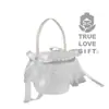 Cesta de Flores de Cristal Portátil Estilo Occidental Blanca para Boda Cesta para Niña de las Flores con Encaje para Esparcir Flores Suministros de Boda al por Mayor