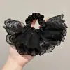 Verano Super Hada Dulce Encaje Anillo Grande para el Pelo Pequeño Fresco 2024 Nuevo de Aspecto Elegante Lazo Floral para el Pelo