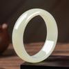 Pulsera Ancha de Grasa de Cordero de Mongolia Exterior Jade Blanco Jade Verde y Blanco de Hotan Hielo Transparente Pulsera de Madre Fabricante Mayorista Sala de Transmisión en Vivo Dropshipping