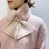 Bufanda de lana tejida de felpa con costuras cruzadas para mujer, cuello cálido de invierno, protección para el cuello de estudiante con estilo coreano