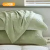 Novedad 2025, fundas de almohada de gasa de algodón puro, juego de dos, resistentes al aceite, fundas de almohada 100% algodón, absorbentes de sudor, transpirables, antideslizantes y que no se caen