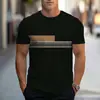 Comercio Exterior Transfronterizo Moda Estilo Callejero Casual Deportivo Rayas Estampado 3D Camiseta de Manga Corta para Hombre Top Versátil