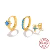 Brincos de Prata Esterlina S925 Estrela de Quatro Pontas Girassol Diamante Europa e Estados Unidos Venda Quente Moda Simples Brinco Ins Conjunto de Brincos