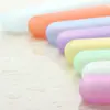 Caja de Cepillo de Dientes Portátil para Viaje Color Caramelo Colorido Transparente Cubo para Cepillo de Dientes Taza para Cepillo de Dientes de Paja de Trigo Listo para la Venta