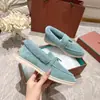 Versão Original de Alta Qualidade Lp2025 Outono e Inverno Estilo Casal Sapatos Slip-On Mocassins Gorro Sapatos Camurça Grossa Lã para Heattech