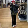 Jeans Negros de Pierna Recta para Mujer Primavera y Otoño 2025 Versátiles de Cintura Alta Adelgazantes Holgados Petite Estrechos Tipo Cigarrillo Apilados