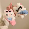 Chaveiro Coelho Voando Pingente de Bolsa Laço Desenho Animado Fofo Pelúcia Luxo Leve Pequeno Presente Boneca Boneca Ornamentos Pendurados
