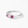 Anillo de Plata de Ley S925 con Circonita Rosa Gradiente Nuevo Dulce para Mujer Diseño de Lujo Accesible Anillo de Dedo Índice de Gama Alta