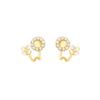 Pendientes de flor de piedra de ojo de gato con sonido explosivo, nicho femenino, pendientes de diamantes súper brillantes de alta sensación, joyería de oreja roja de red al por mayor