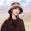 Gorro de lana dulce cortavientos Fair Isle estilo coreano para circunferencia de cabeza grande sombrero cálido de otoño e invierno para mujer hace que la cara se vea más pequeña gorro de punto versátil