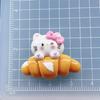 Horquilla para el pelo con dibujos de gatos brillantes, hecha a mano, con forma de comida y crema para jugar, cuerda para el pelo, accesorios para fundas de teléfono, venta al por mayor