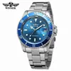 Relógio Mecânico Automático Semi-Automático Winner Masculino Moda Casual Submariner Atacado Anel Preto Vermelho Mostrador Preto