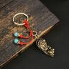 Llavero Colgante Ruyi de Latón Maitreya para Coche Colgante para Bolso para Hombre y Mujer Vintage Niño Antiguo Buda Dinero de Cinco Emperadores