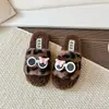 Pantuflas Peludas para Niñas, Nuevo Estilo Otoño e Invierno, Pantuflas de Algodón de Princesa para Niños, Elegantes para Casa y Exteriores, Pantuflas Cálidas de Dibujos Animados para Niñas
