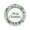 Decoraciones navideñas temáticas de acebo en acuarela, hojas verdes, piñas, platos de papel, servilletas de papel, vasos, mantel, artículos para fiestas