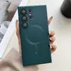 Aplicable Transfronterizo Samsung S26Ultra Pintura Metálica Silicona Líquida Funda Magnética para Teléfono S25 Película para Lente Cubierta Protectora