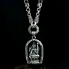 Colgante de Buda de Cuatro Caras de Plata de Ley S925 Retro Estéreo Buda Tailandés Marca Seguro Elegante Industria Pesada Colgante para Cadena de Suéter de Hombre y Mujer