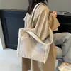 Bolso de Pana para Mujer Gran Capacidad 2026 Nuevo Otoño e Invierno Casual Hombro Compras Bolso Tote de Viaje de Alta Gama